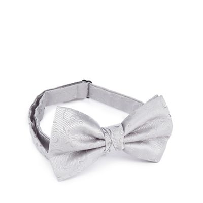 Silver jacquard bow tie